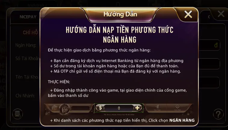 Hướng Dẫn Nạp Tiền SunWin Qua Tài Khaonr Ngân Hàng Siêu Tốc Giúp Bạn Luôn Sẵn Sàng Chinh Phục