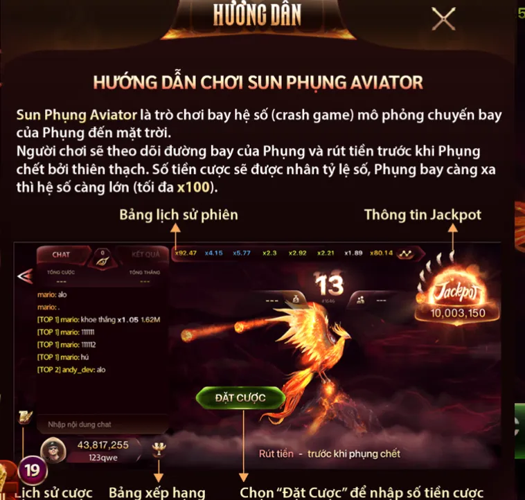 Minigame Sun Phụng Tại SunWin Săn Tiền Thưởng Khủng Với Phượng Hoàng Lửa