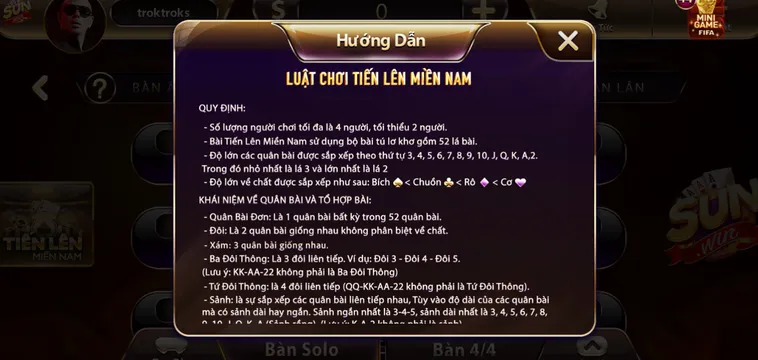 Chinh Phục Đỉnh Cao Tiến Lên Miền Nam Tại SunWin Với Những Phần Thưởng Giá Trị